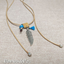 Long Adjustable Simple Necklace w/ Leaf