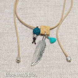 Long Adjustable Simple Necklace w/ Leaf