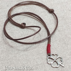 Lucky Clover Necklace w/ Dark Red Line