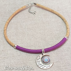 Moon & Mandala Cork Necklace