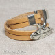 2 Turns Leather Bracelet w/ Leaf