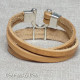 2 Turns Leather Bracelet w/ Leaf