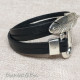 2 Turns Leather Bracelet w/ Leaf