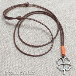 Lucky Clover Necklace w/ Orange Line