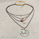 5 Layer Short Necklace Moon with Mandala