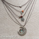 5 Layer Short Necklace Moon with Mandala