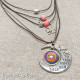 5 Layer Short Necklace Moon with Mandala