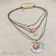 5 Layer Short Necklace Moon with Mandala