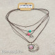 5 Layer Short Necklace Moon with Mandala