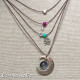 5 Layer Short Necklace Moon with Mandala