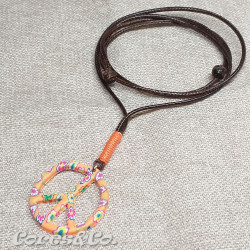 Peace Sign Orange Necklace