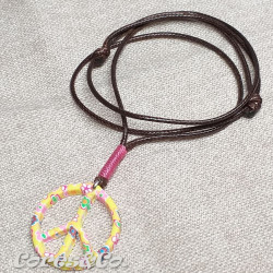 Peace Sign Yellow Necklace