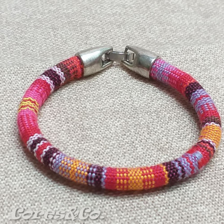 Pink-Orange Simple Ethnic Bracelet