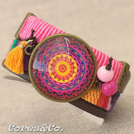 Pulseira Larga Ajustável c/ Mandala XL