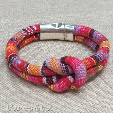 Pink-Orange Double Ethnic Bracelet