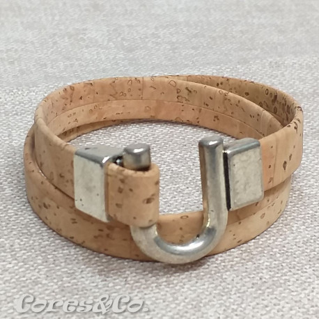 Natural Cork Two Turn Bracelet