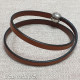 Camel Flat Leather Two Turn Bracelet