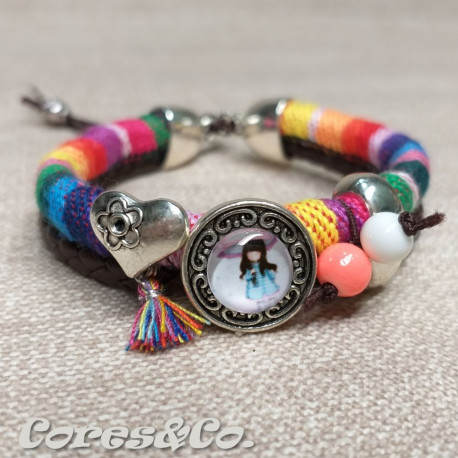 Pulseira Dupla Ajustável c/ Boneca Gorjuss