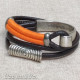 2 Turns Leather Bracelet w/ Orange Line