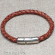Red-Brown Braided Leather Bracelet