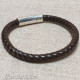 Dark Brown Braided Leather Bracelet