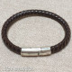 Dark Brown Braided Leather Bracelet
