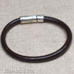 Pulseira Simples Cabedal Castanho Escuro