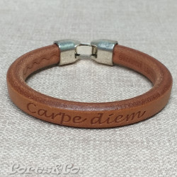 Carpe Diem Thick Leather Bracelet