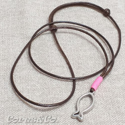 Fish Necklace w/ Pink Line