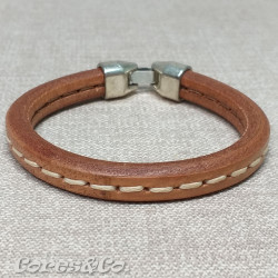 Stitched Thick Leather Bracelet