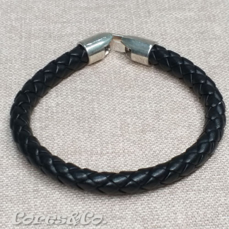 Pulseira Simples Trançado Preto