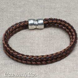 Double Braided 2 Tone Brown Bracelet