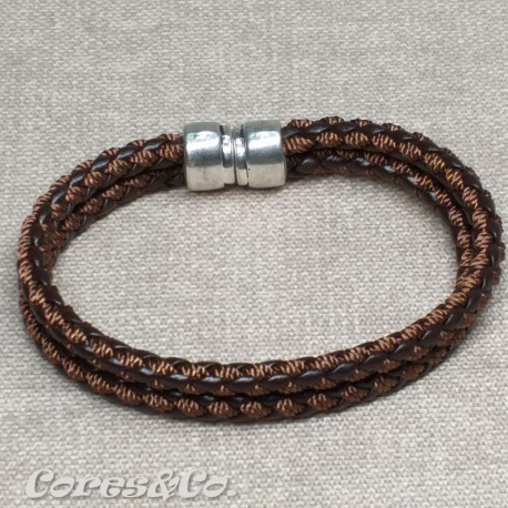 Double Braided 2 Tone Brown Bracelet