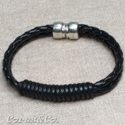 Double Braided Black Bracelet w/ Thread