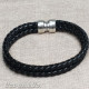 Double Braided 2 Tone Black Bracelet