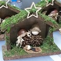 Wooden Hut Nativity Sets